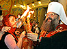 Митрополит Кирилл возглавил пасхальное богослужение в Свято-Троицком соборе Екатеринбурга